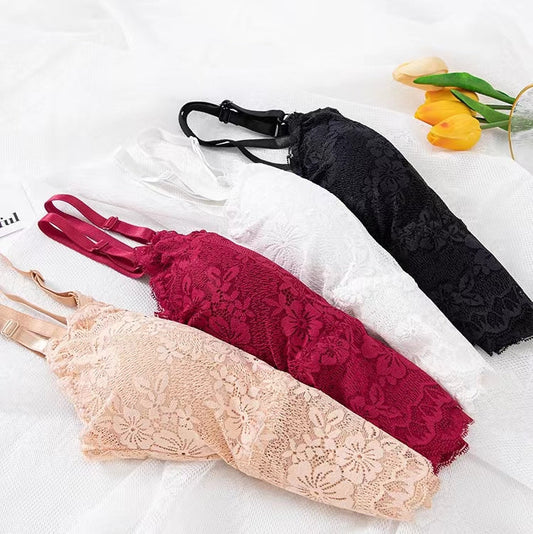 Reggiseno in pizzo senza ferretto con bretelline regolabili – Anika (spalline regolabili)